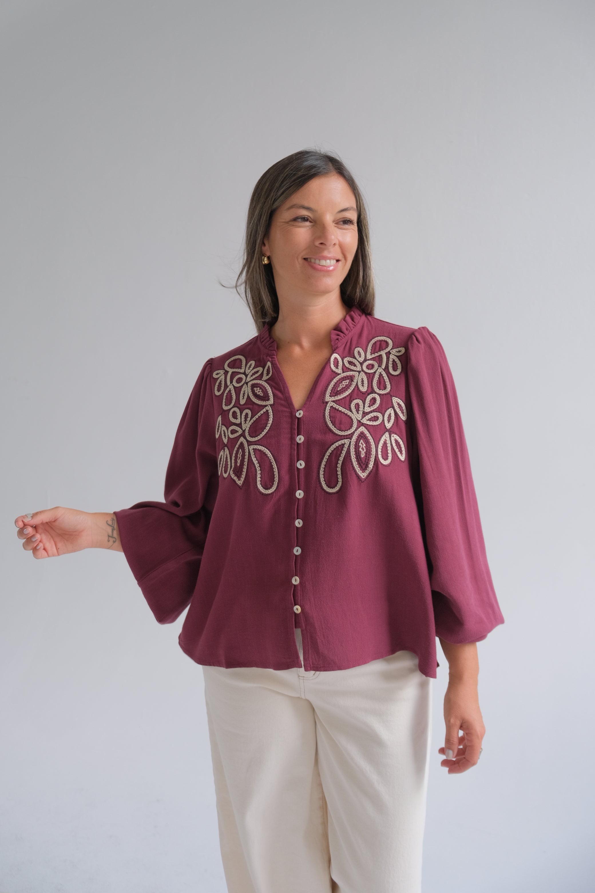 Blusa Málaga Bordó