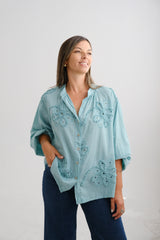 Blusa Relieve Aqua