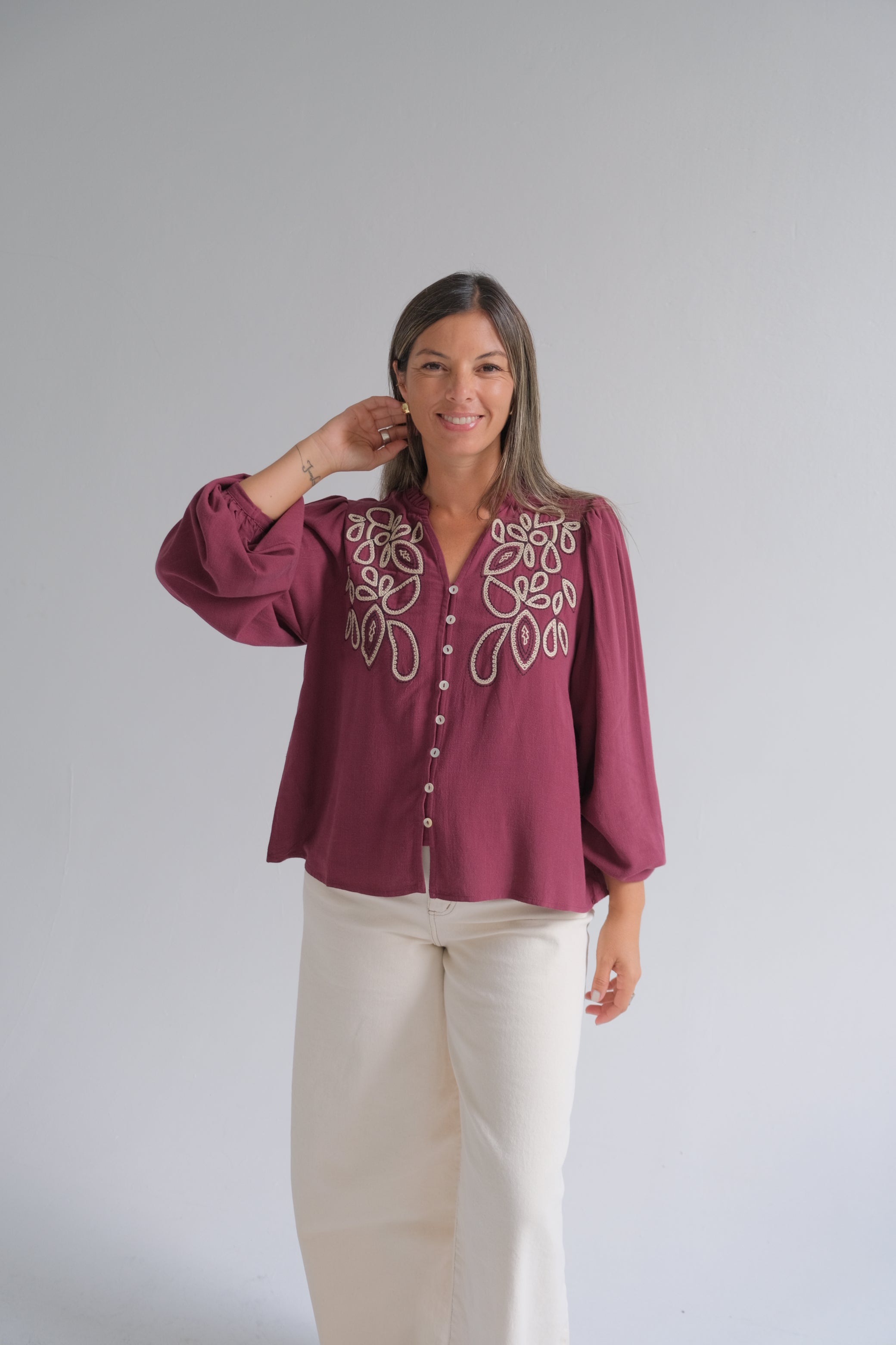 Blusa Málaga Bordó