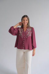 Blusa Málaga Bordó