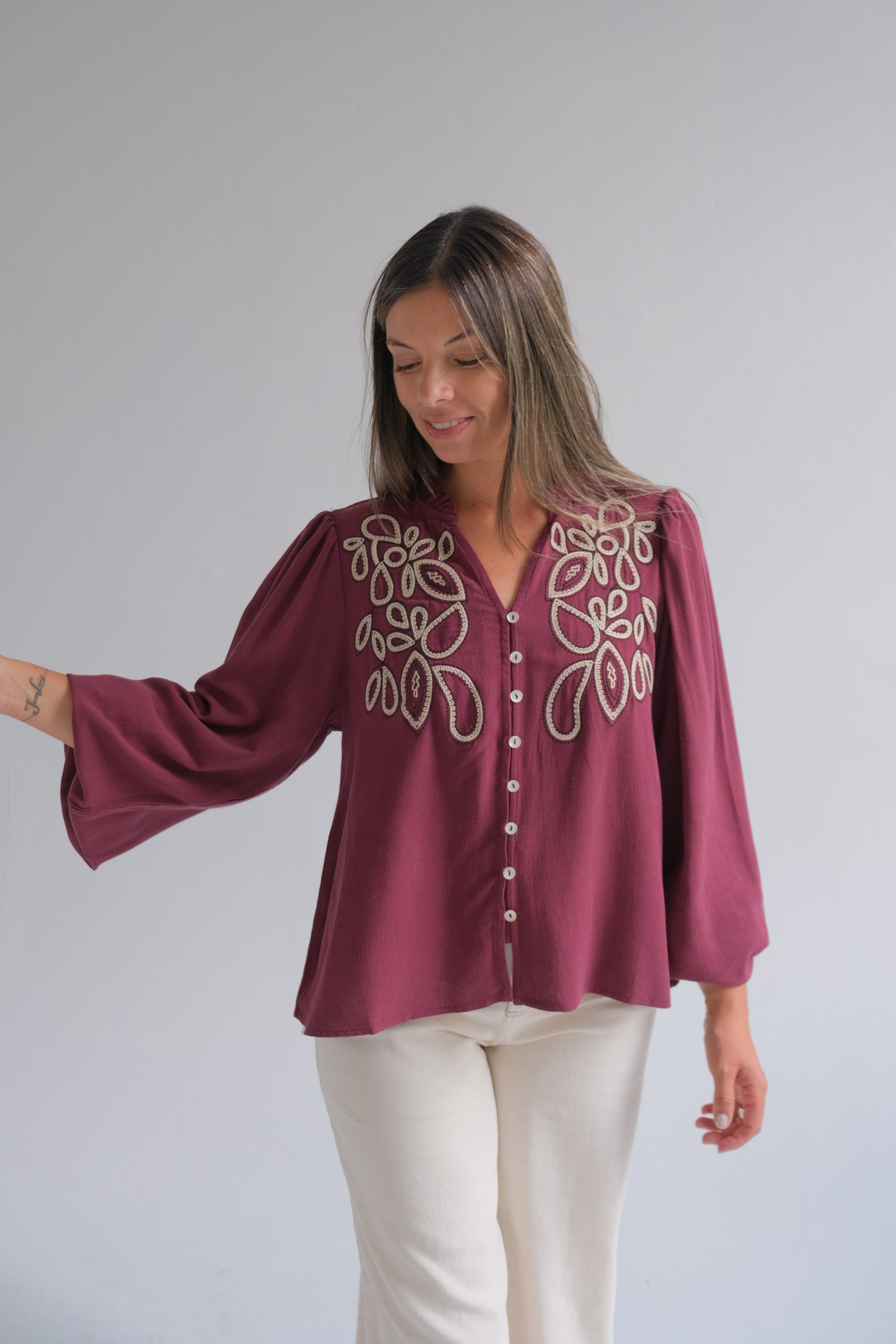 Blusa Málaga Bordó