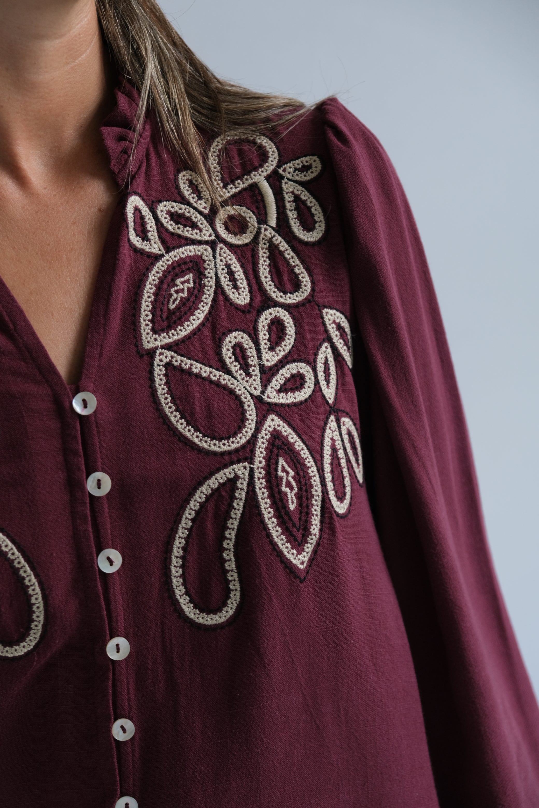 Blusa Málaga Bordó