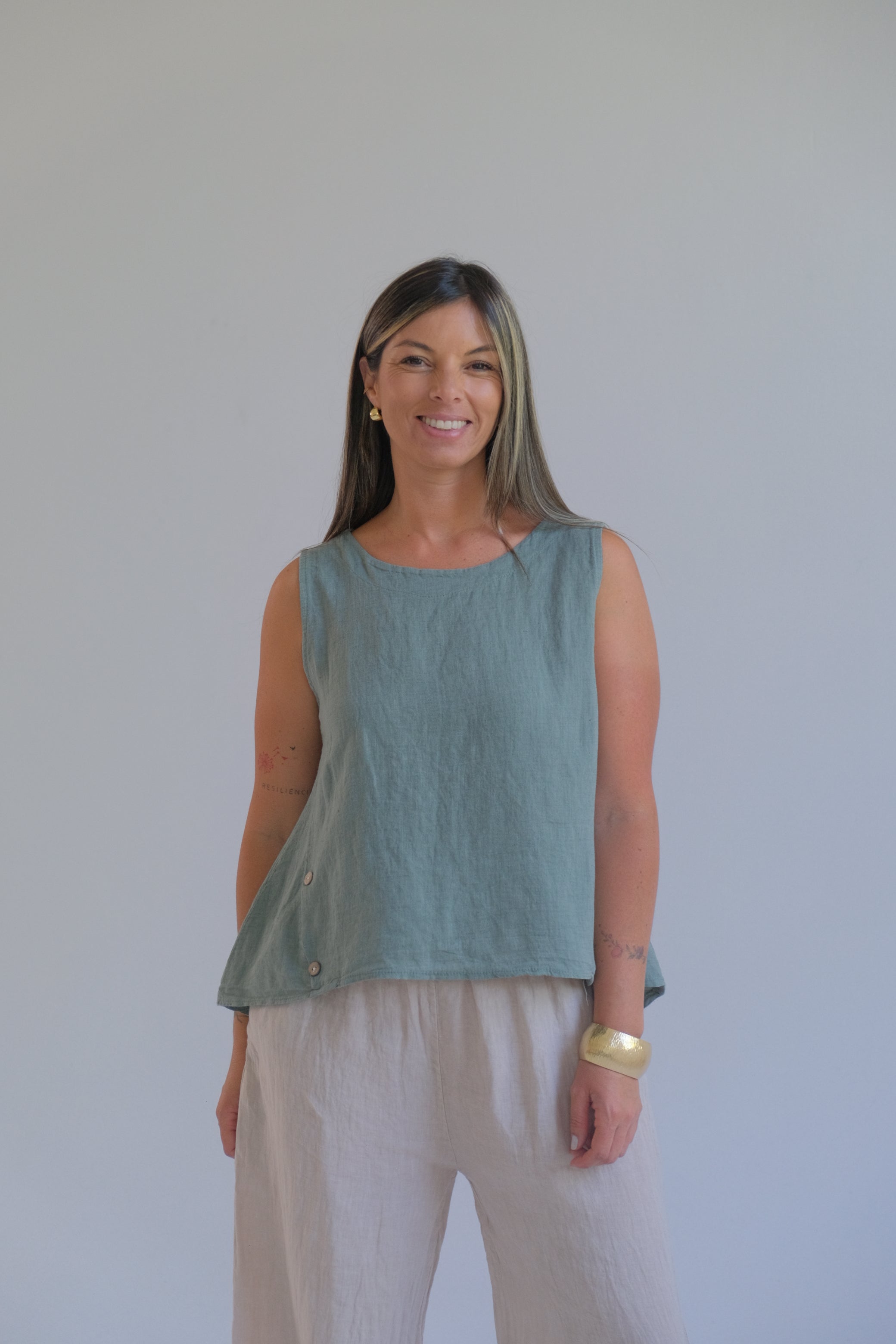 Musculosa Oriana Verde Seco