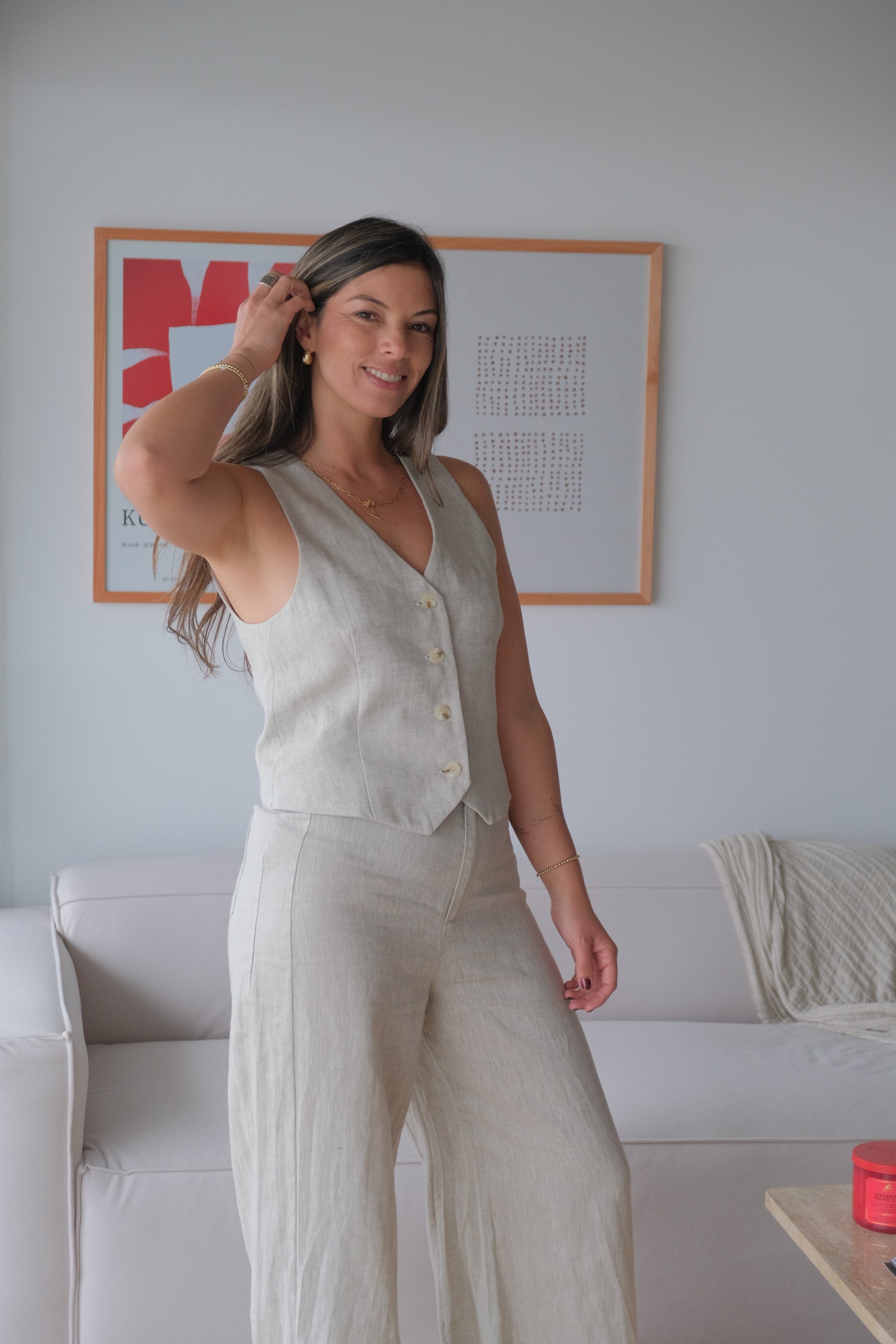 Chaleco Lino beige CÁPSULA