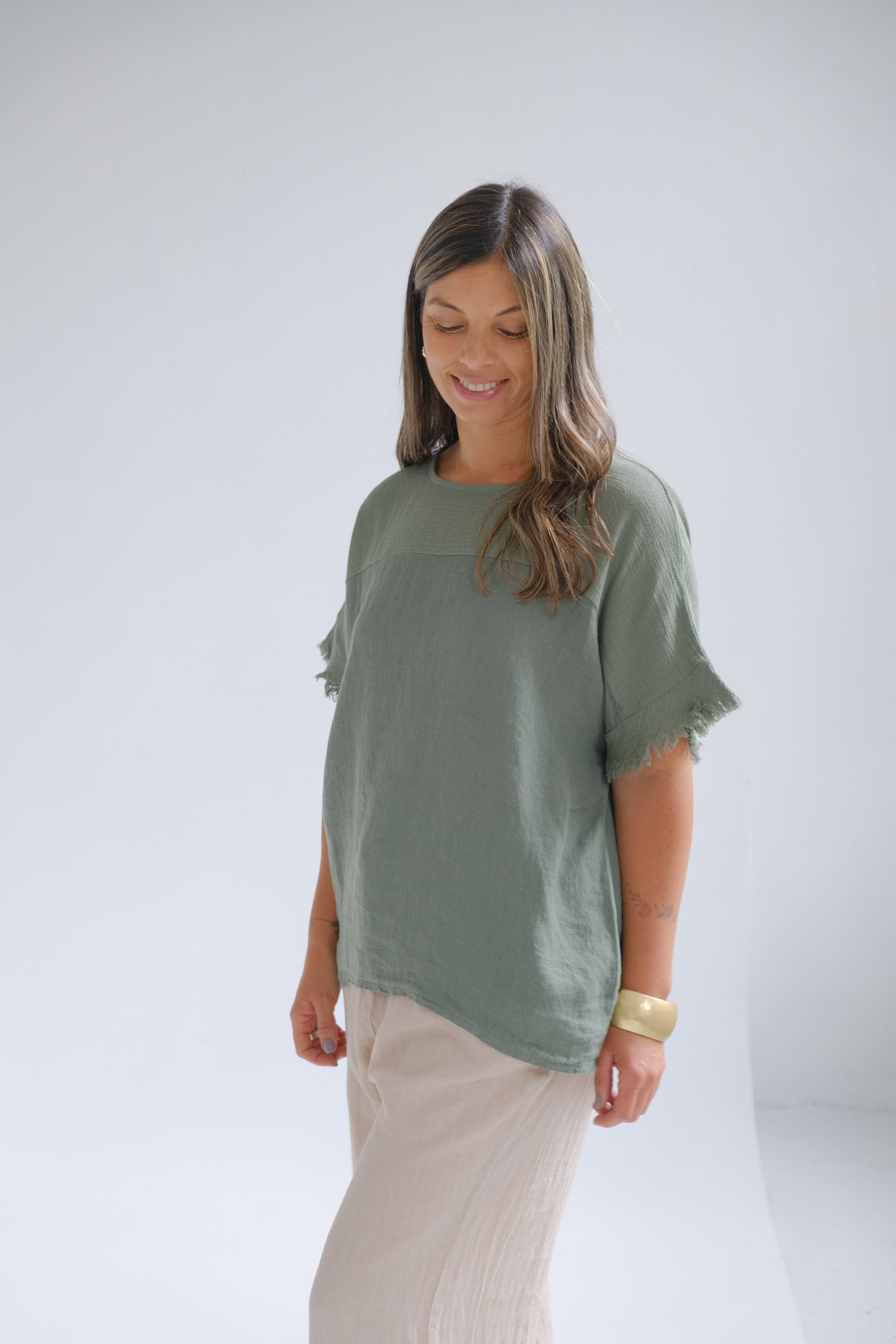 Remera Mixy Verde Musgo