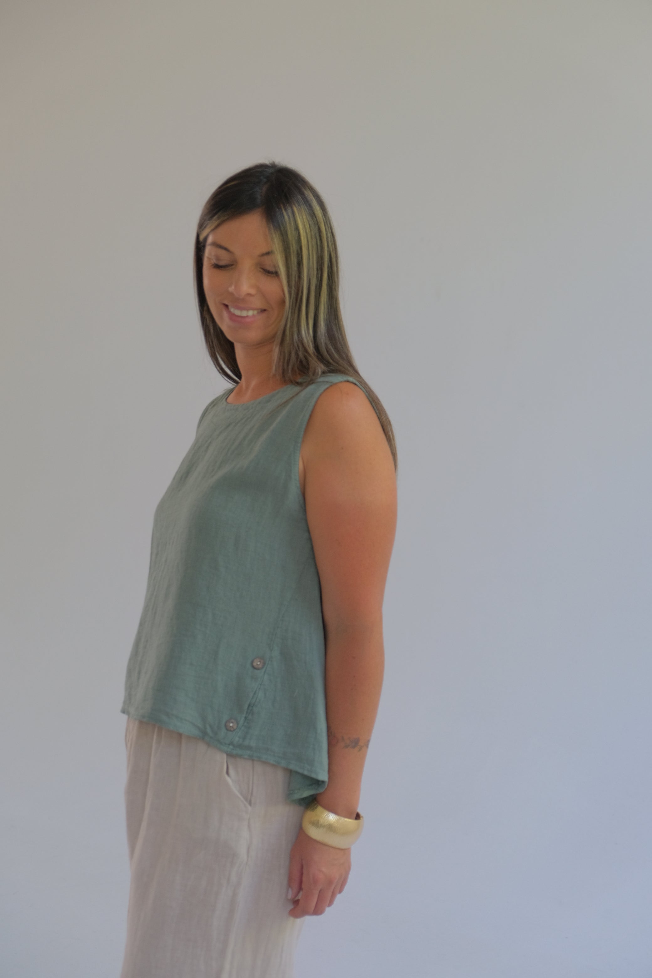 Musculosa Oriana Verde Seco