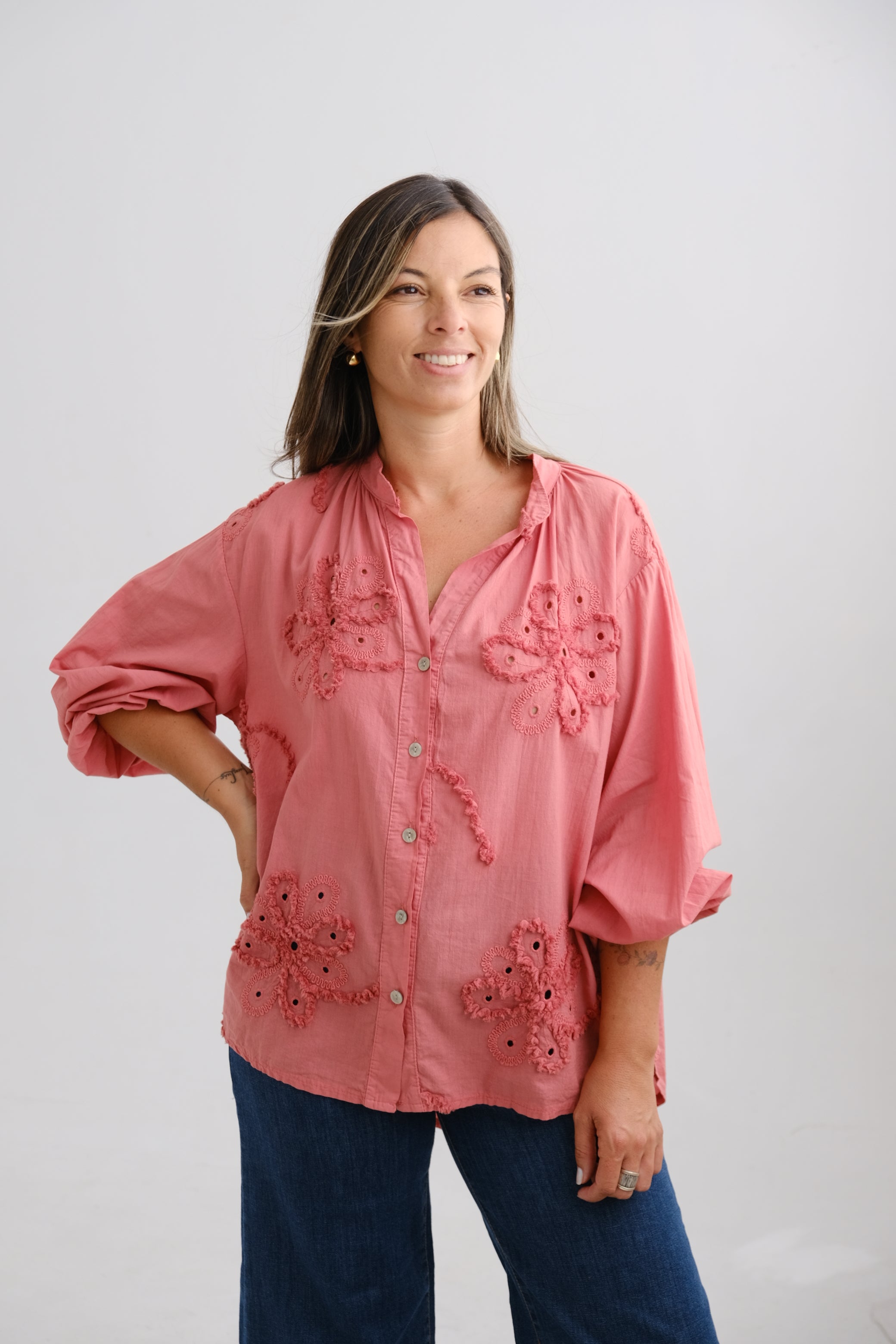 Blusa Relieve Coral
