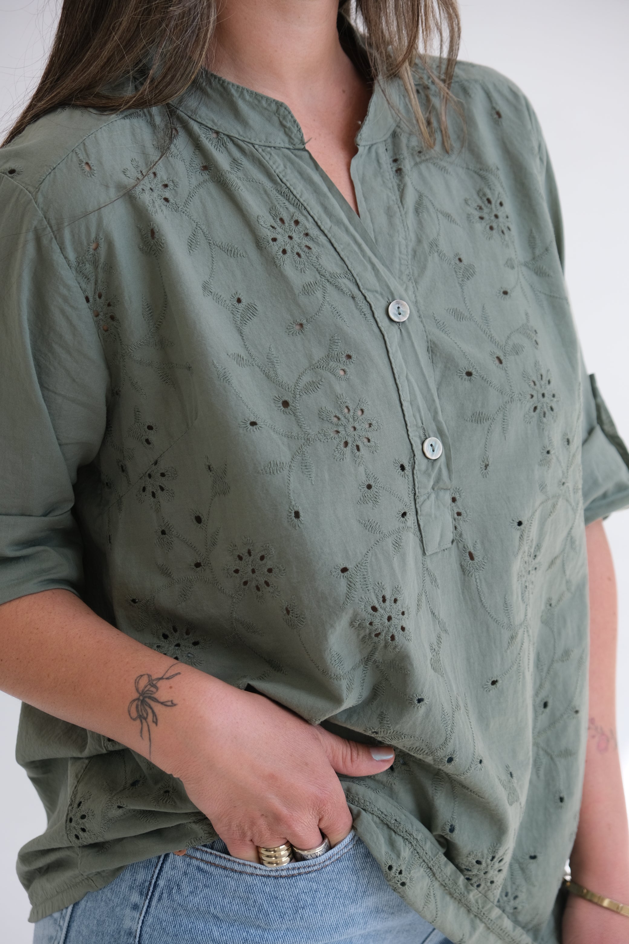 Blusa Gardenia Verde Seco