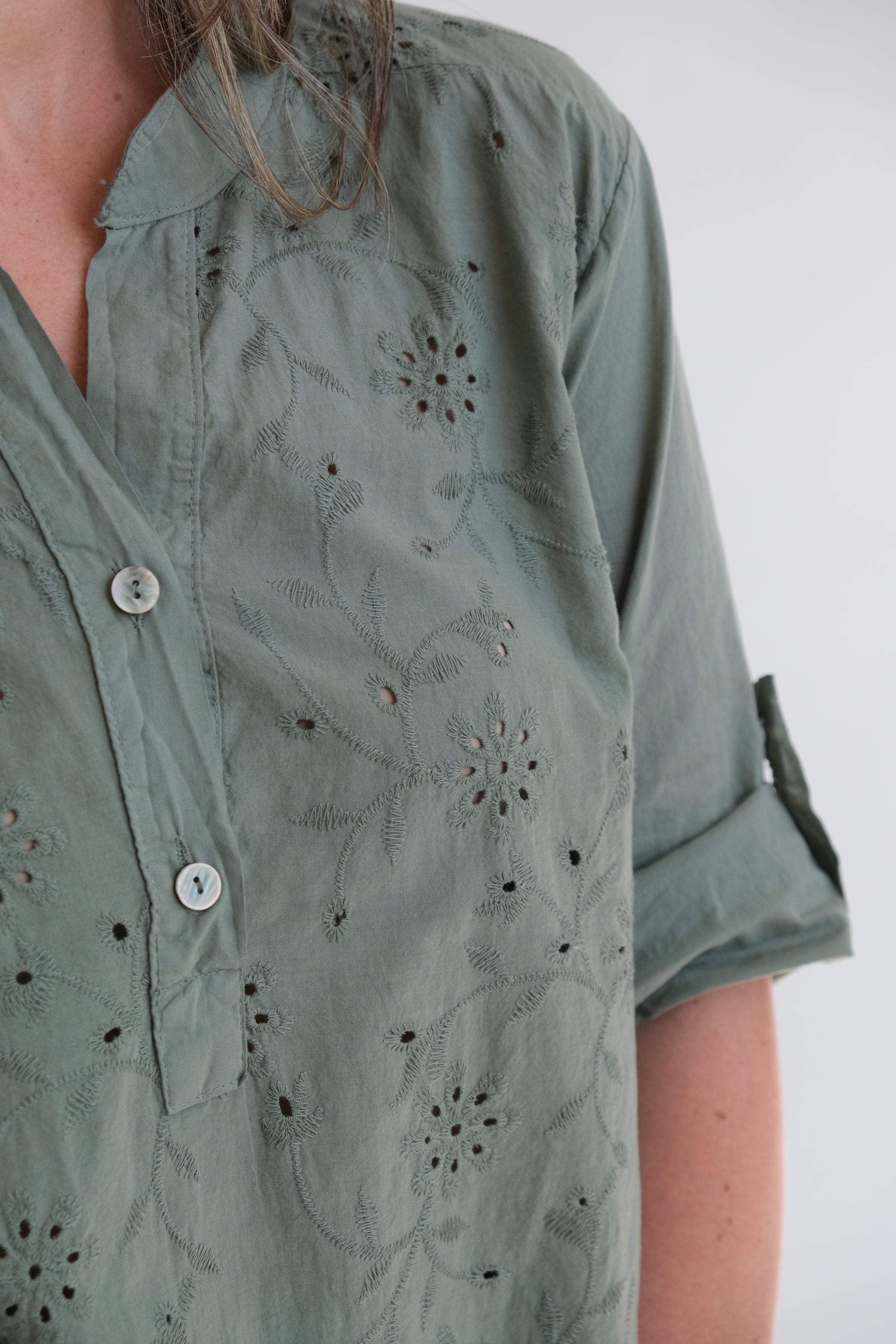 Blusa Gardenia Verde Seco