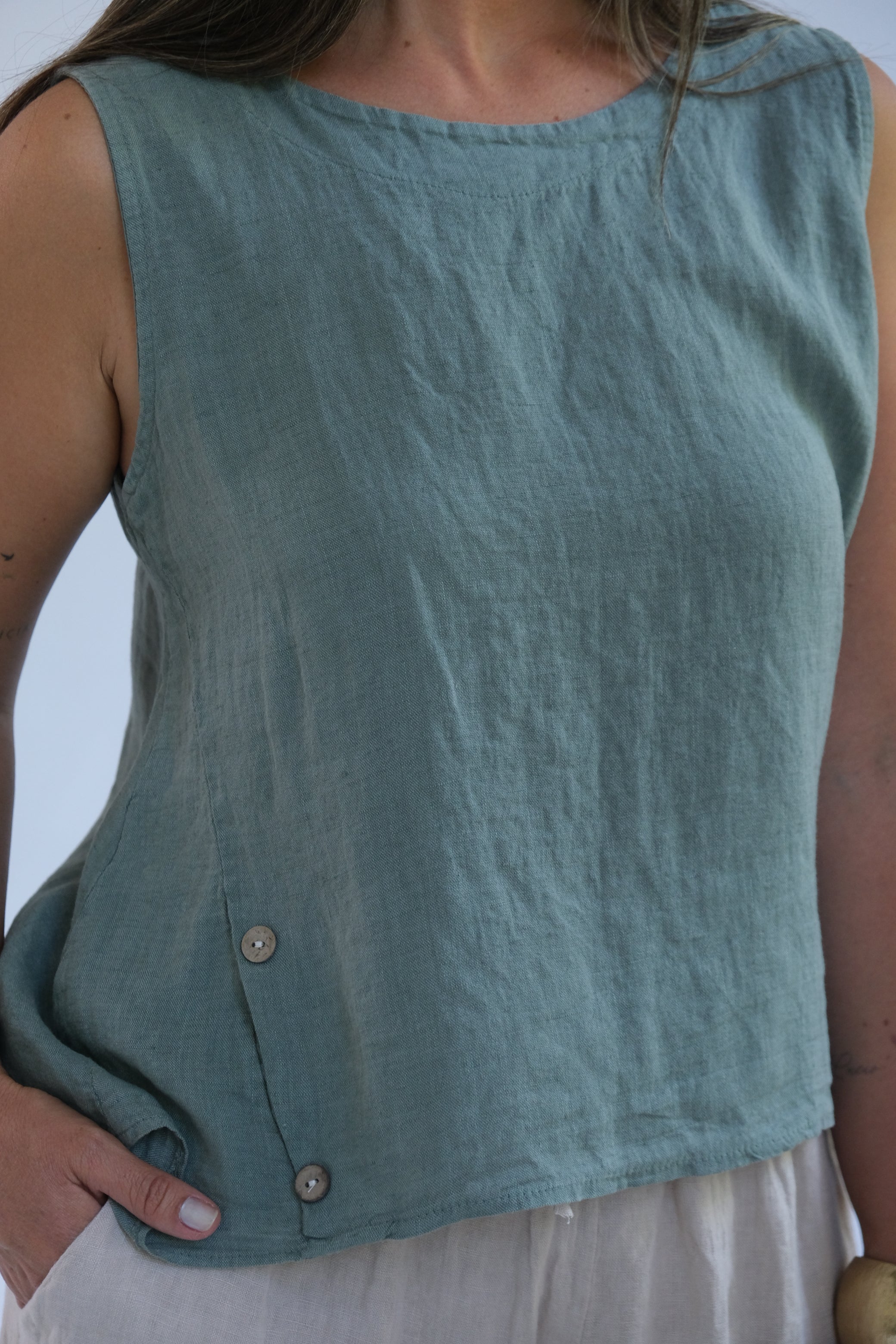 Musculosa Oriana Verde Seco