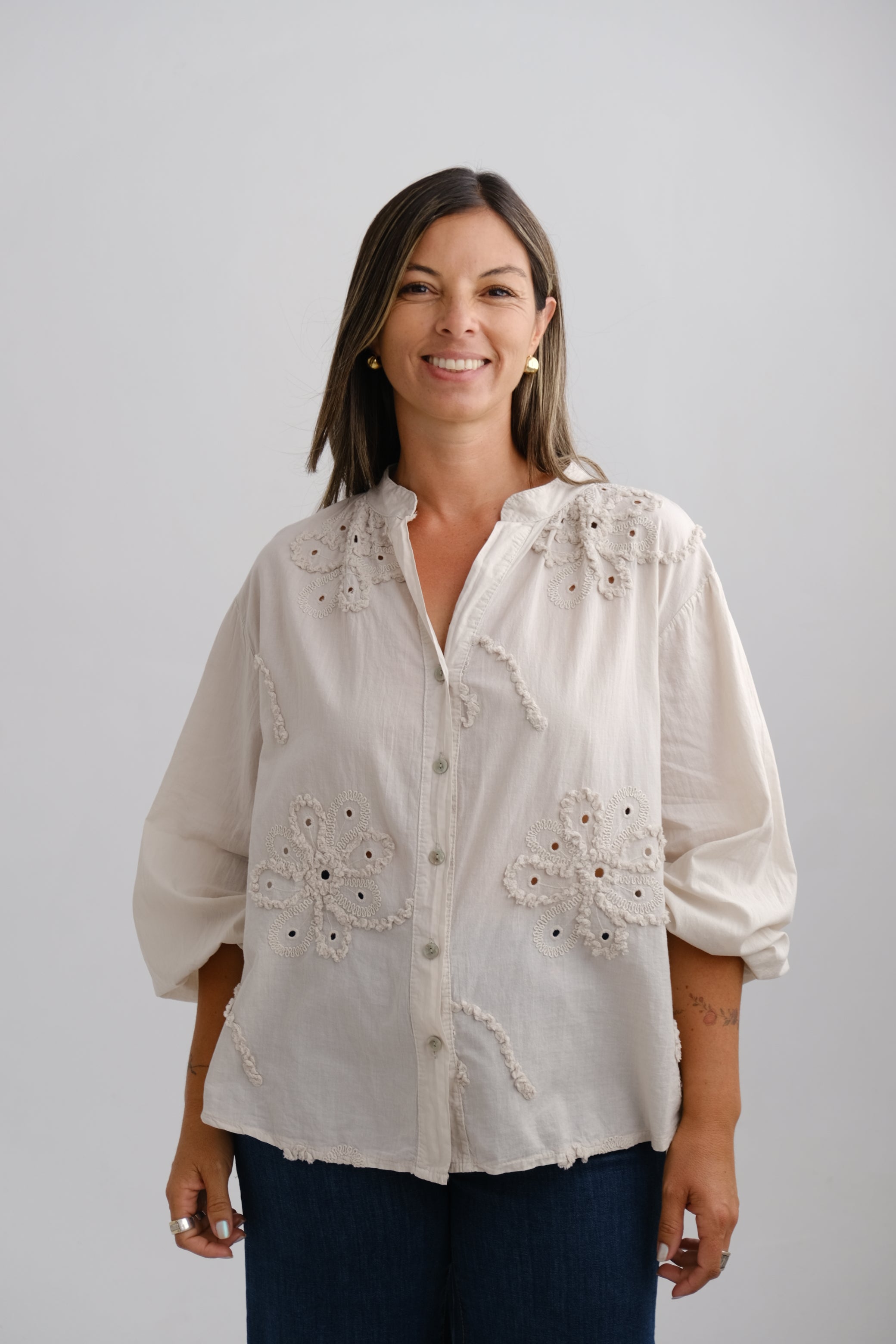 Blusa Relieve Beige