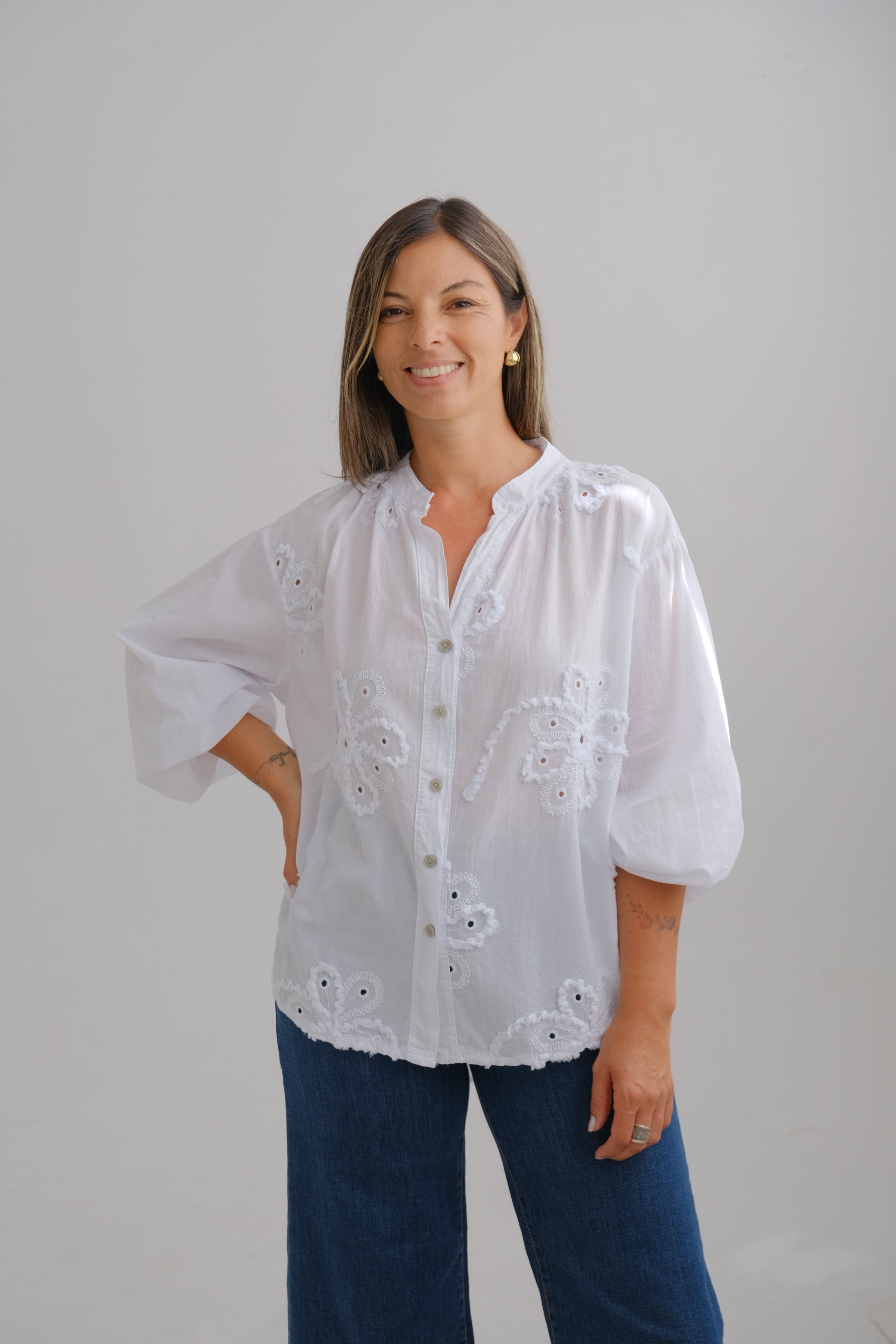 Blusa Relieve Blanco