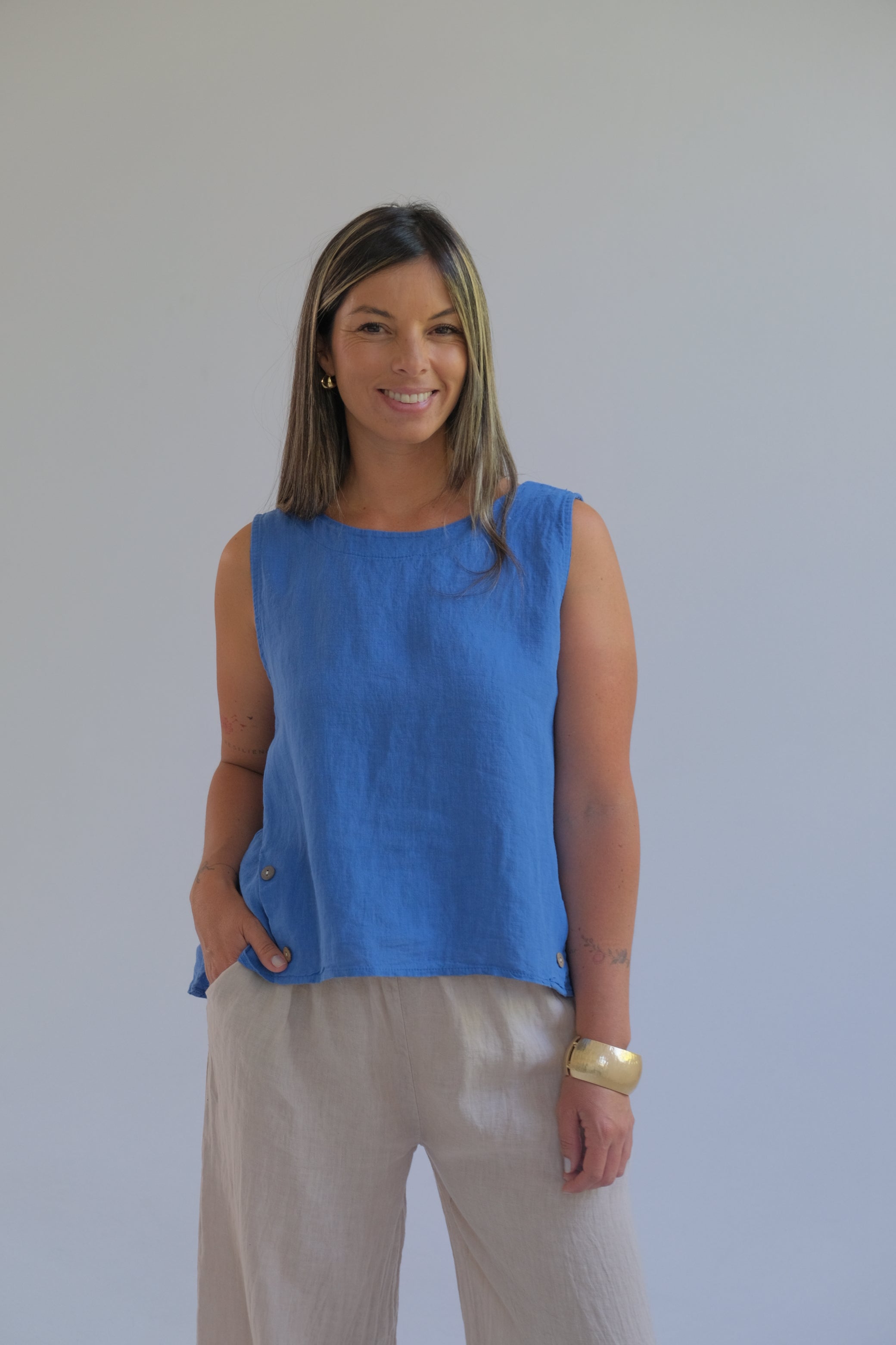 Musculosa Oriana Azul Jean