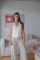 Chaleco Lino Off white cápsula