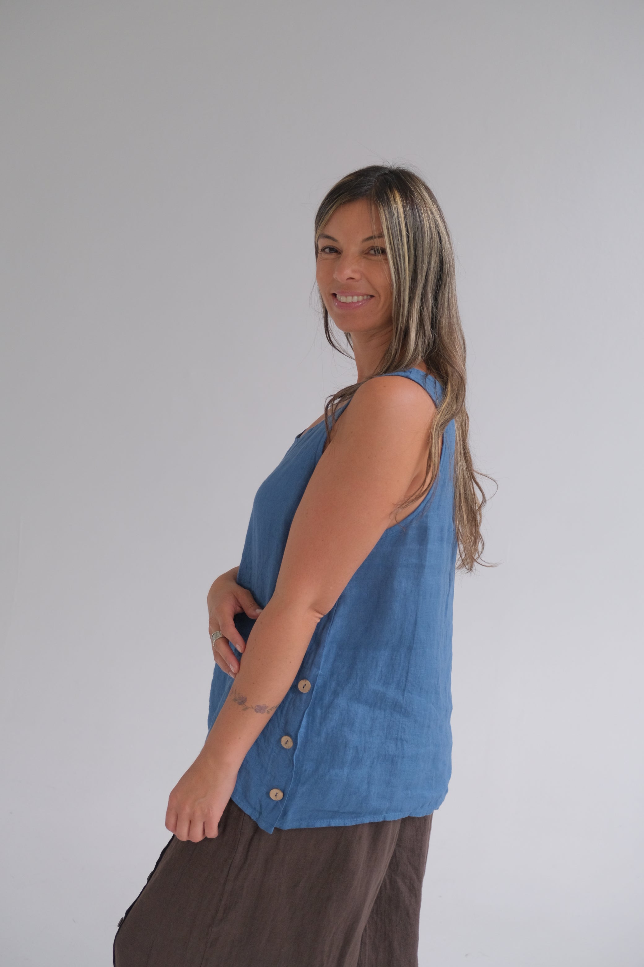 Musculosa Lidia Azul Jean