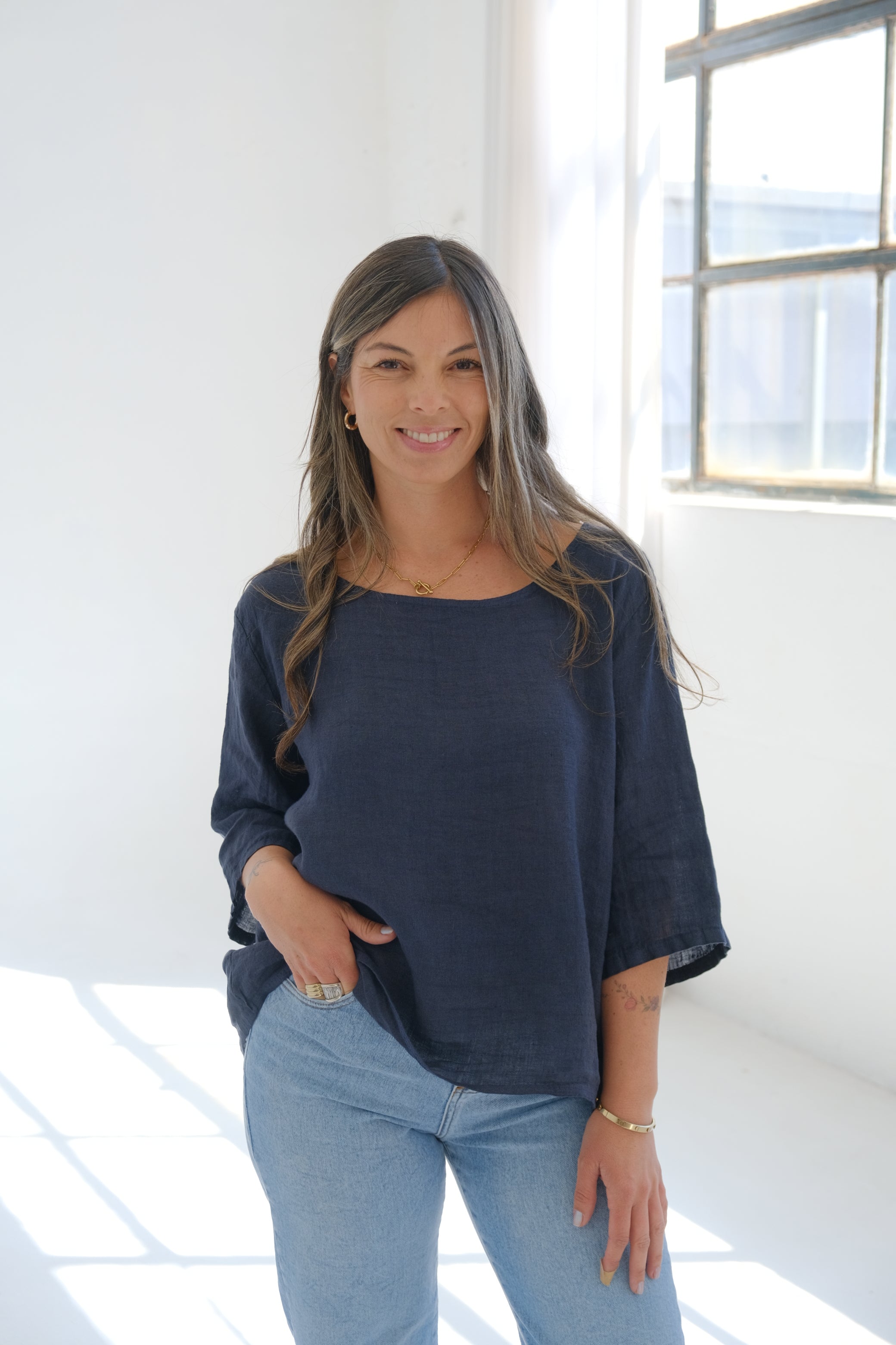 Blusa Candela Azul Marino