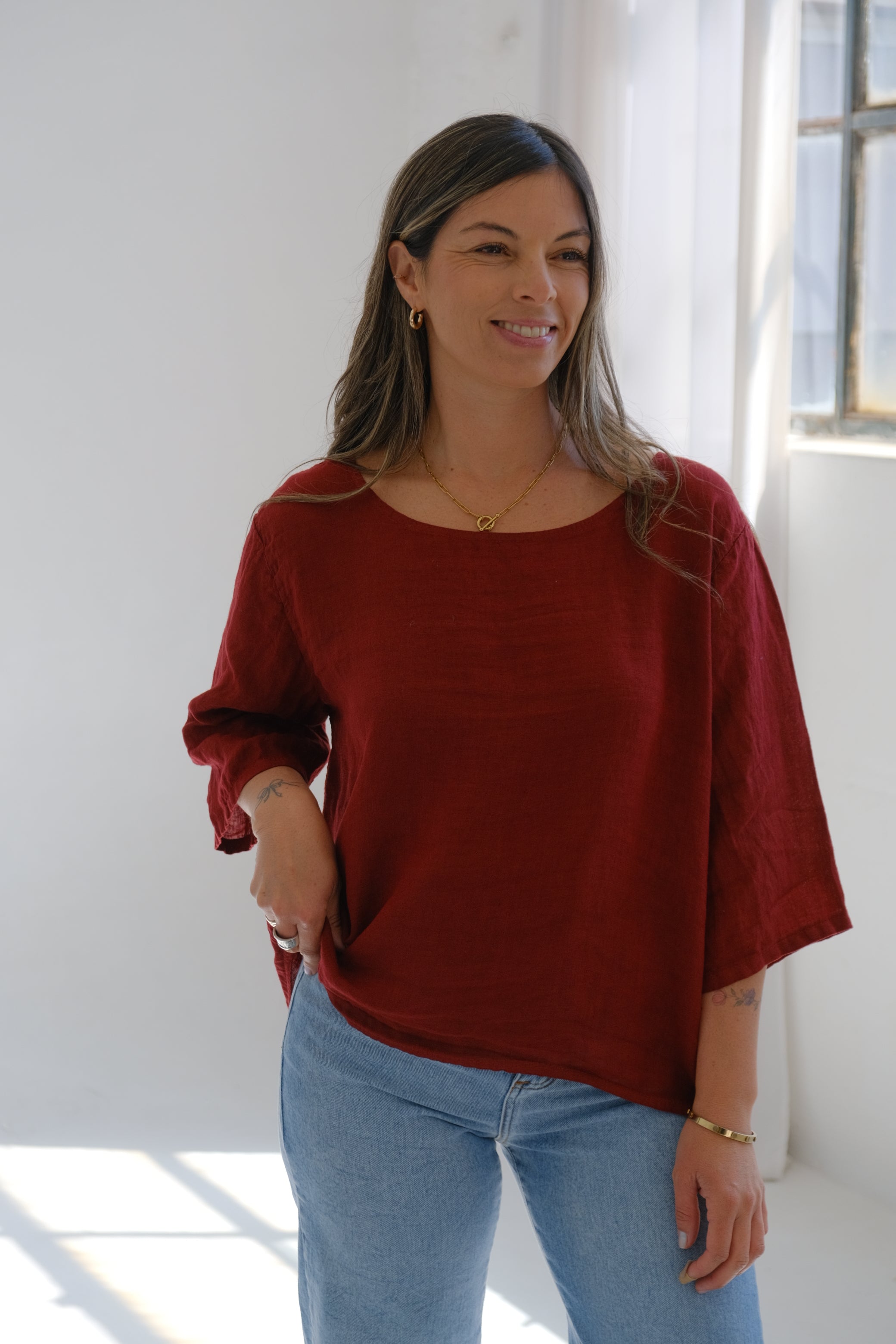 Blusa Candela Bordeaux