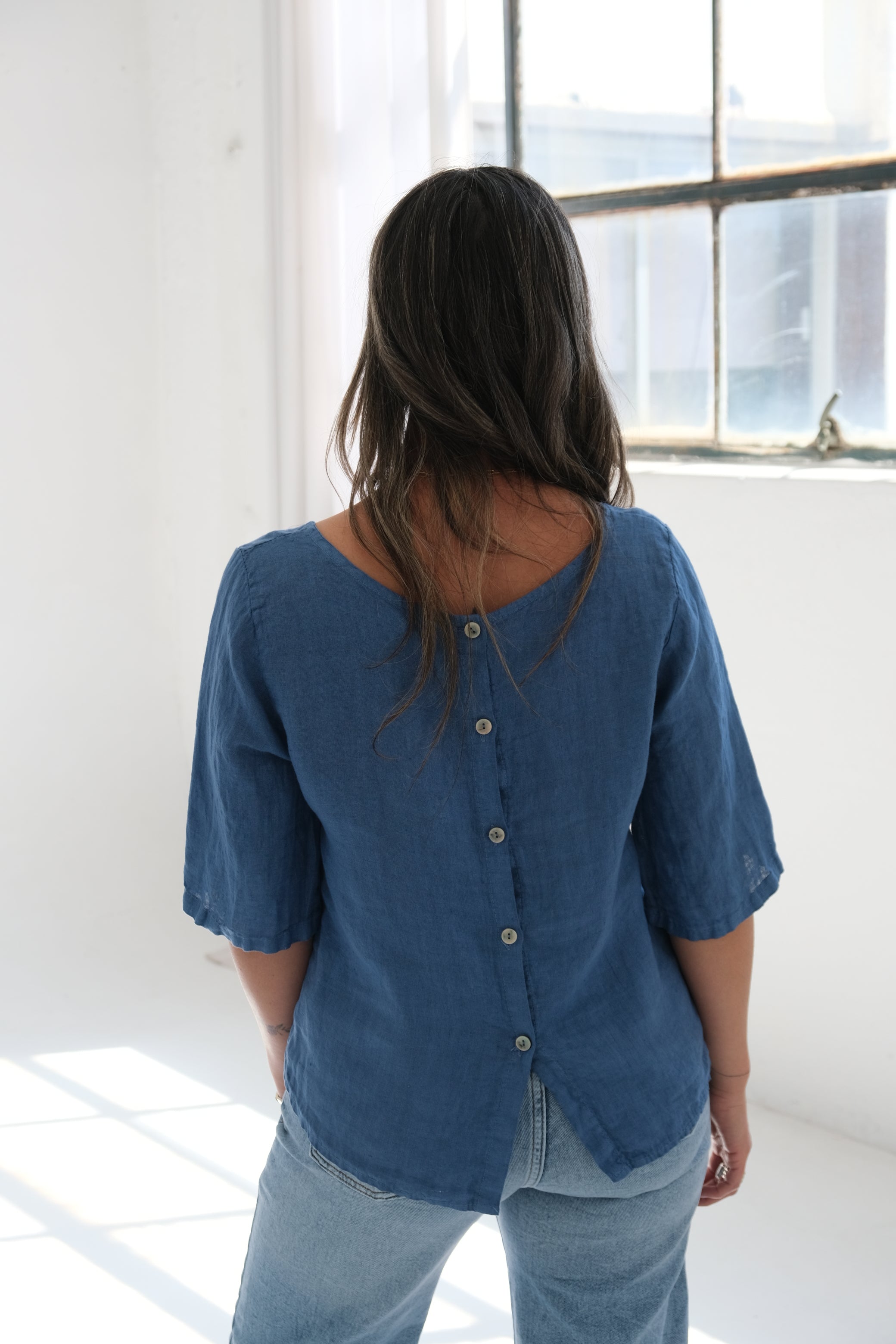 Blusa Candela Celeste jean