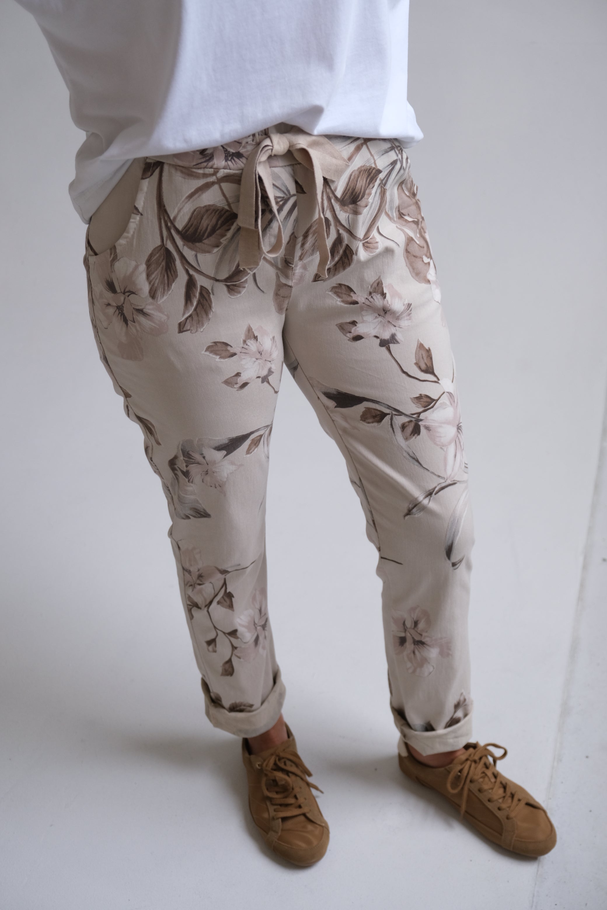 Pantalón Elastizado Beige