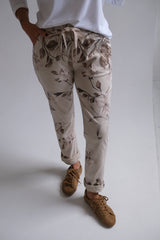 Pantalón Elastizado Beige