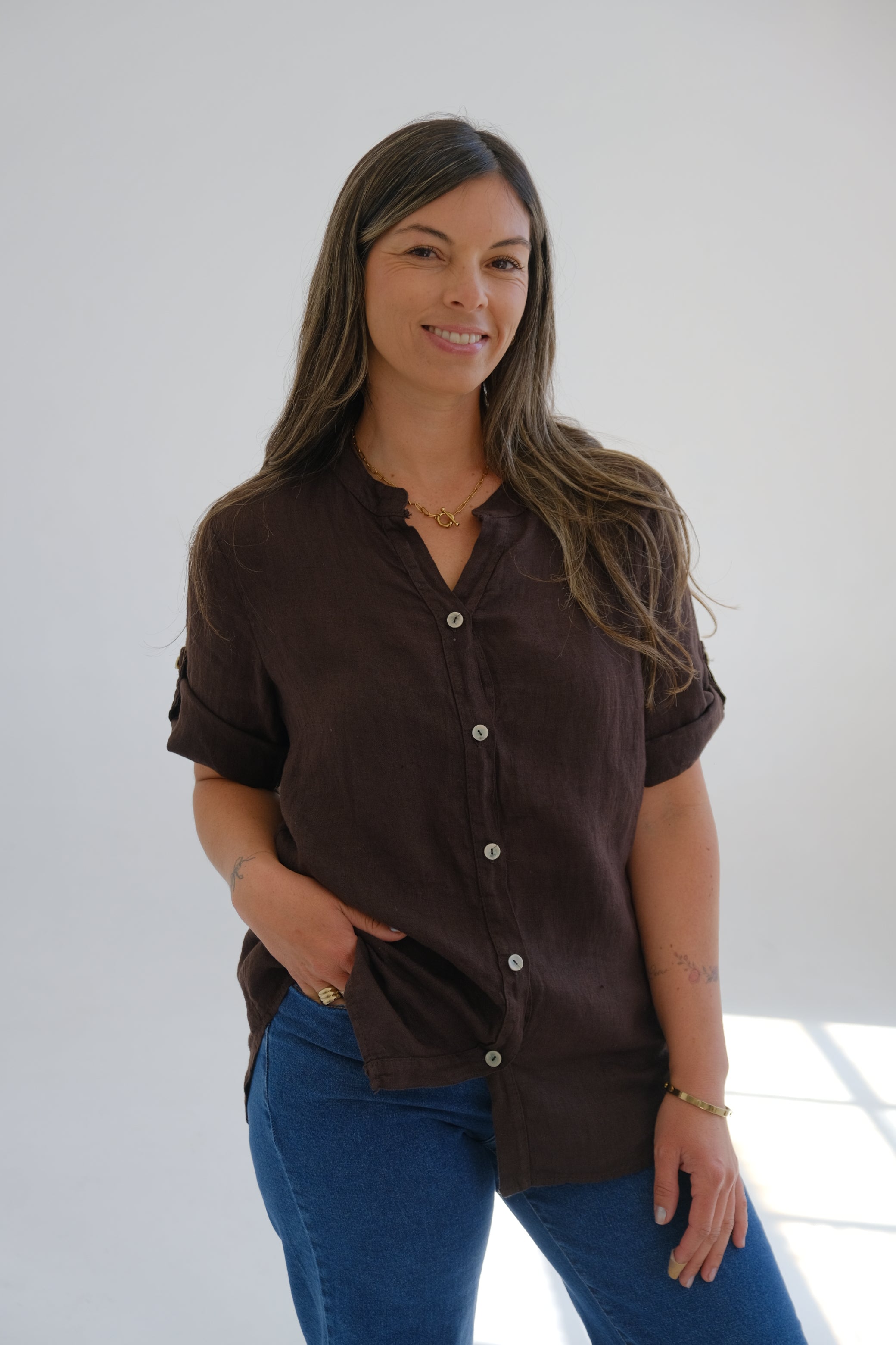 Camisa Tulipan Chocolate