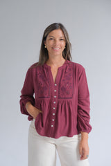 Blusa Meri Bordó