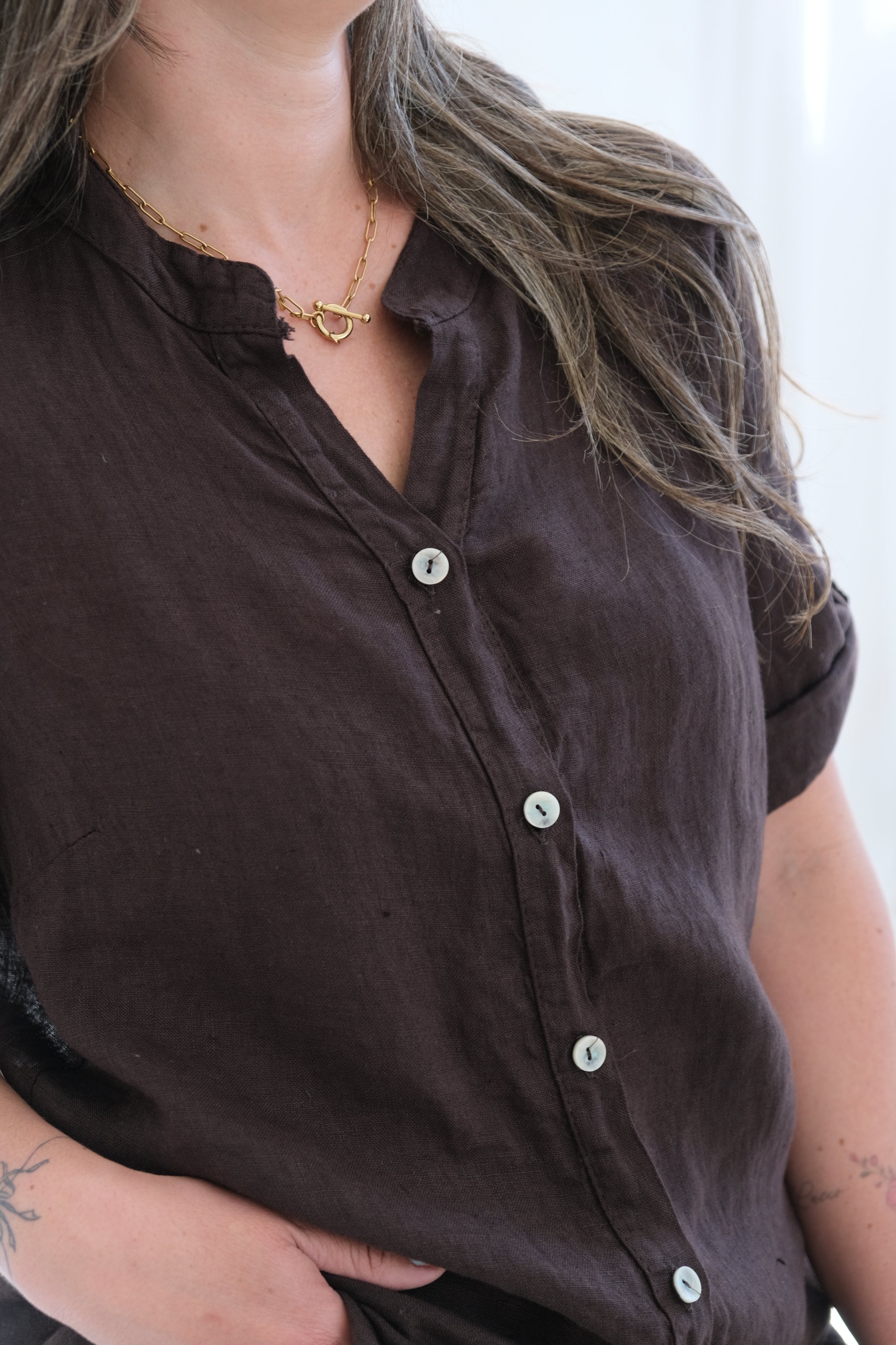 Camisa Tulipan Chocolate