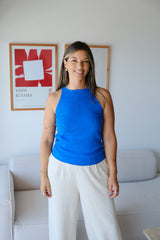 Musculosa Hilo Rayas Azul Francia