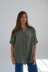 Camisa Tulipan Verde Seco