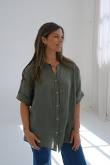 Camisa Tulipan Verde Seco
