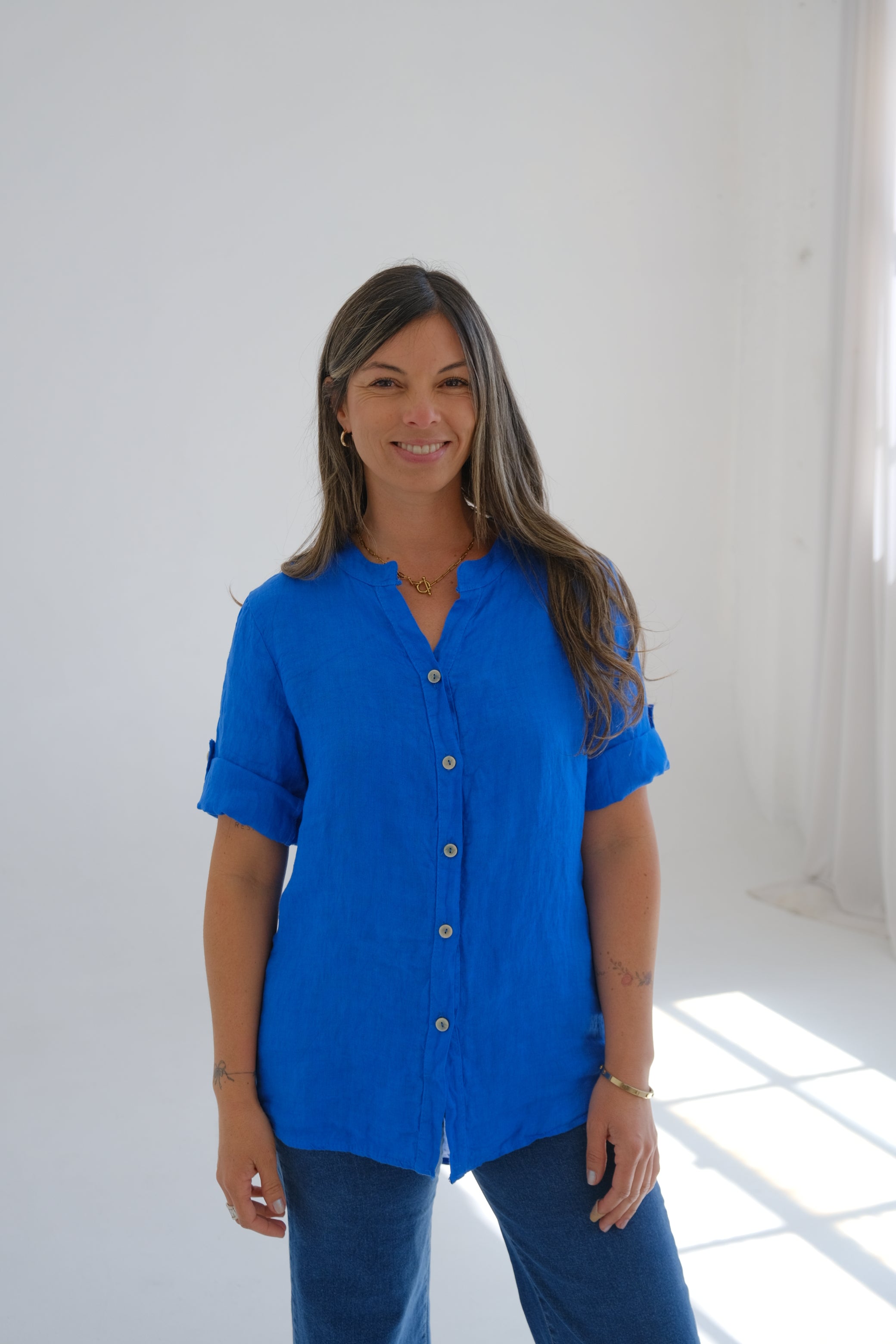 Camisa Tulipan Azul Francia