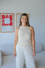 Musculosa Hilo Rayas Crudo