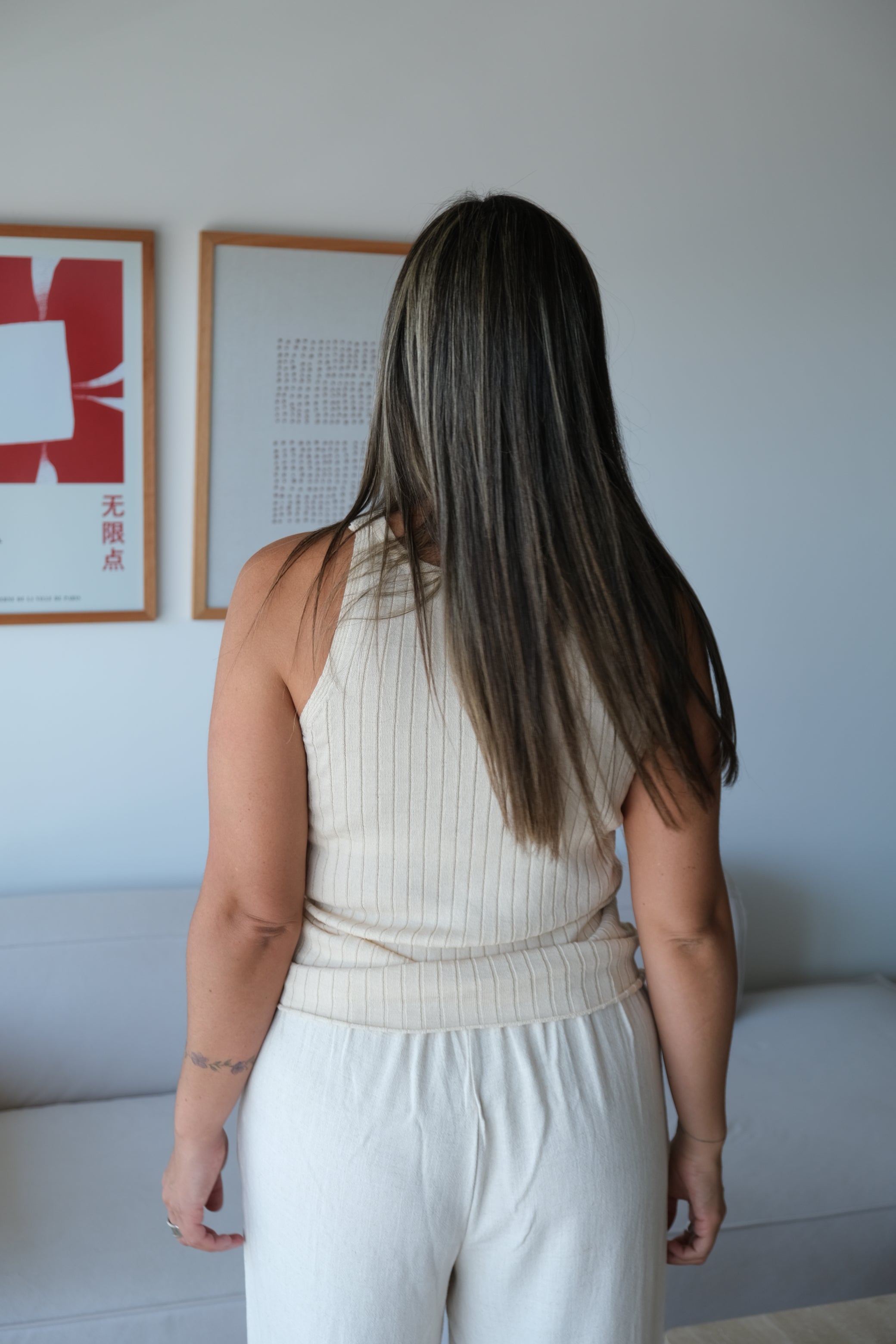 Musculosa Hilo Rayas Crudo