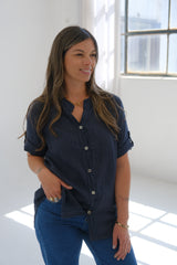 Camisa Tulipan azul Oscuro