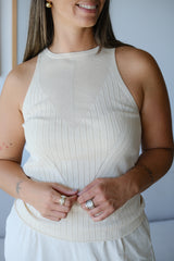 Musculosa Hilo Rayas Crudo