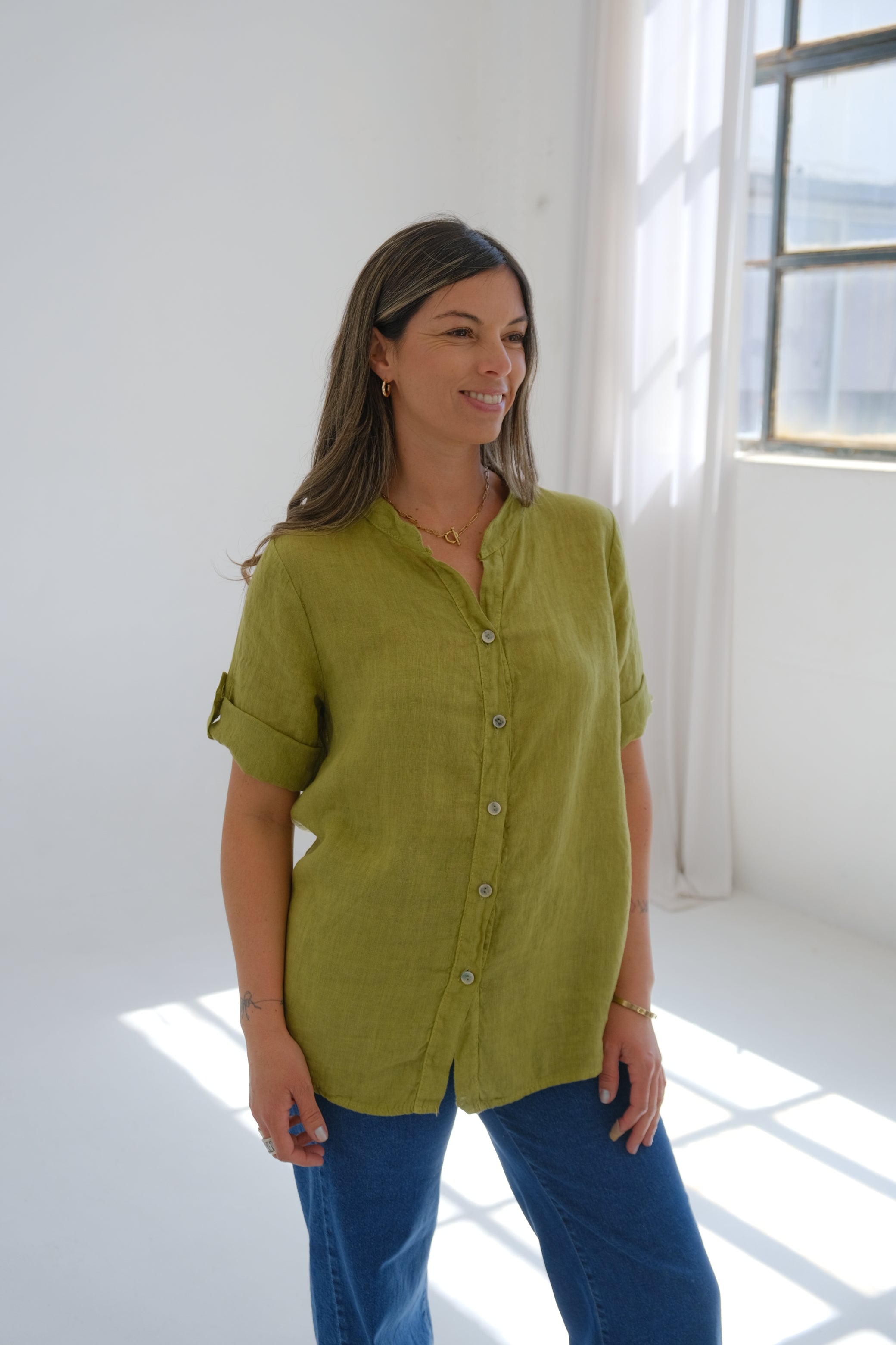 Camisa Tulipan Verde Lima