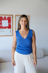 Musculosa Hilo Básica Azul