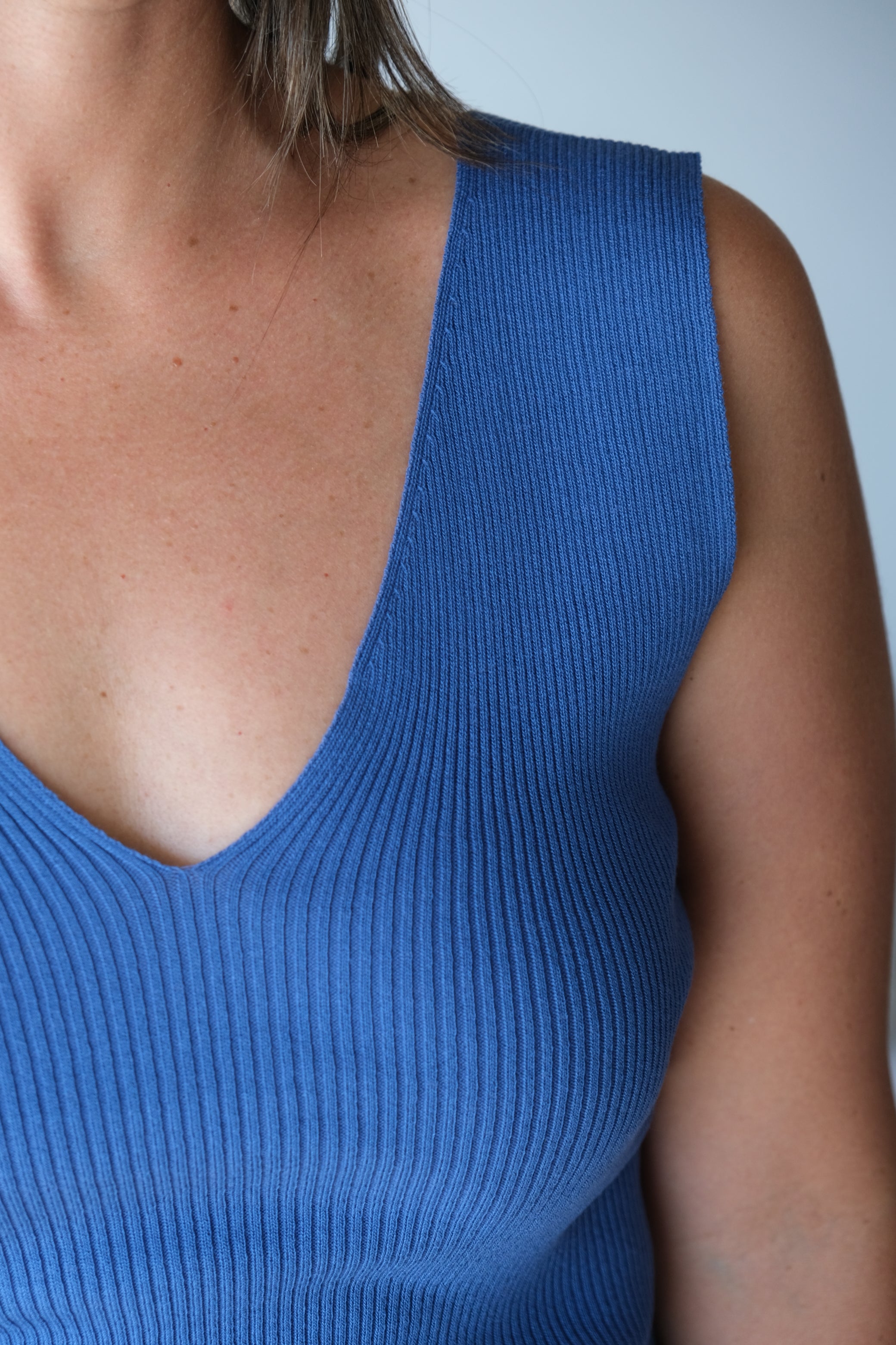 Musculosa Hilo Básica Azul