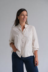 Blusa Nápoles Beige y blanco