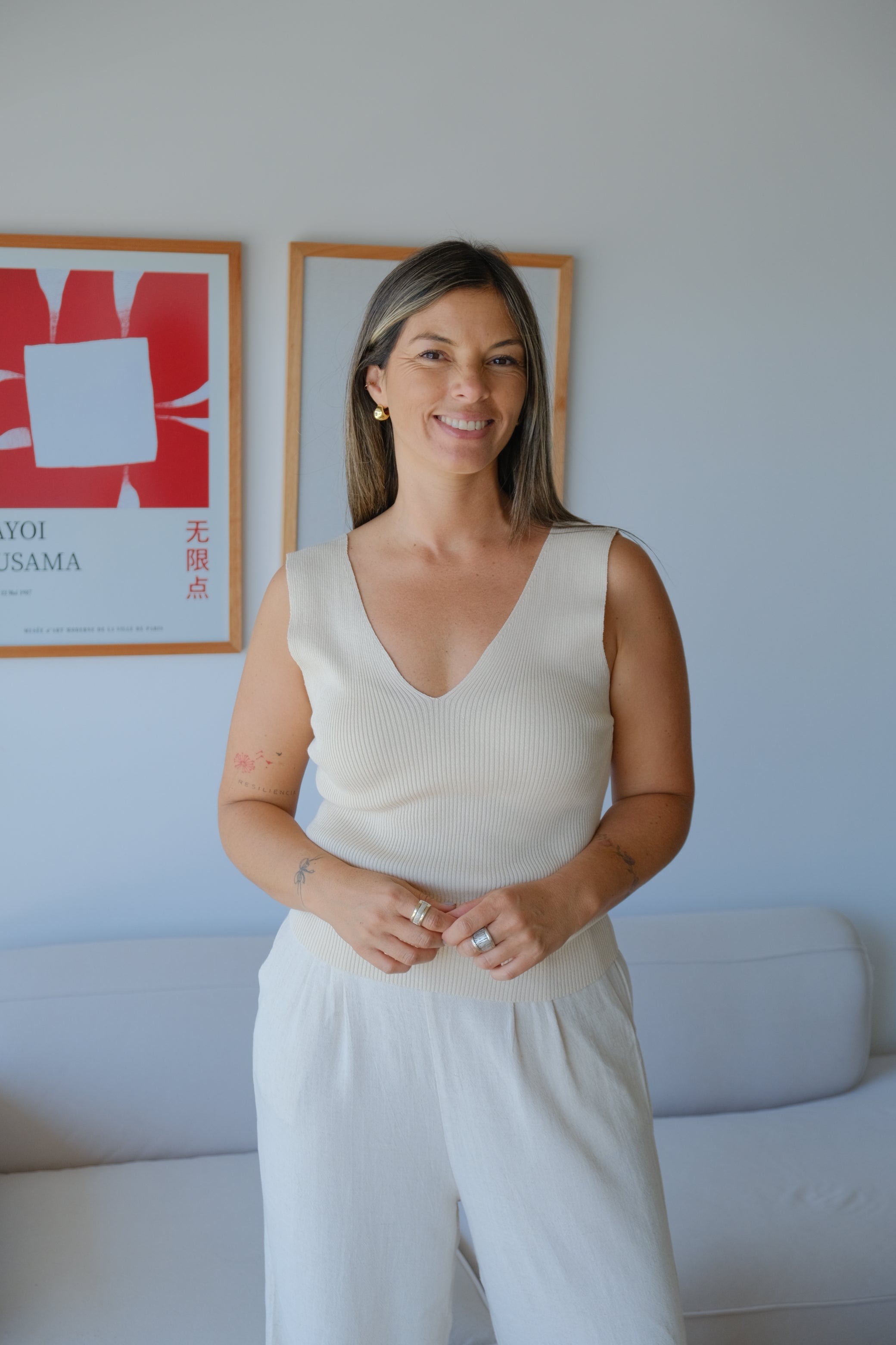 Musculosa Hilo Básica Crudo