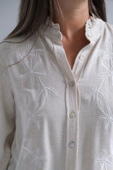 Blusa Nápoles Beige y blanco