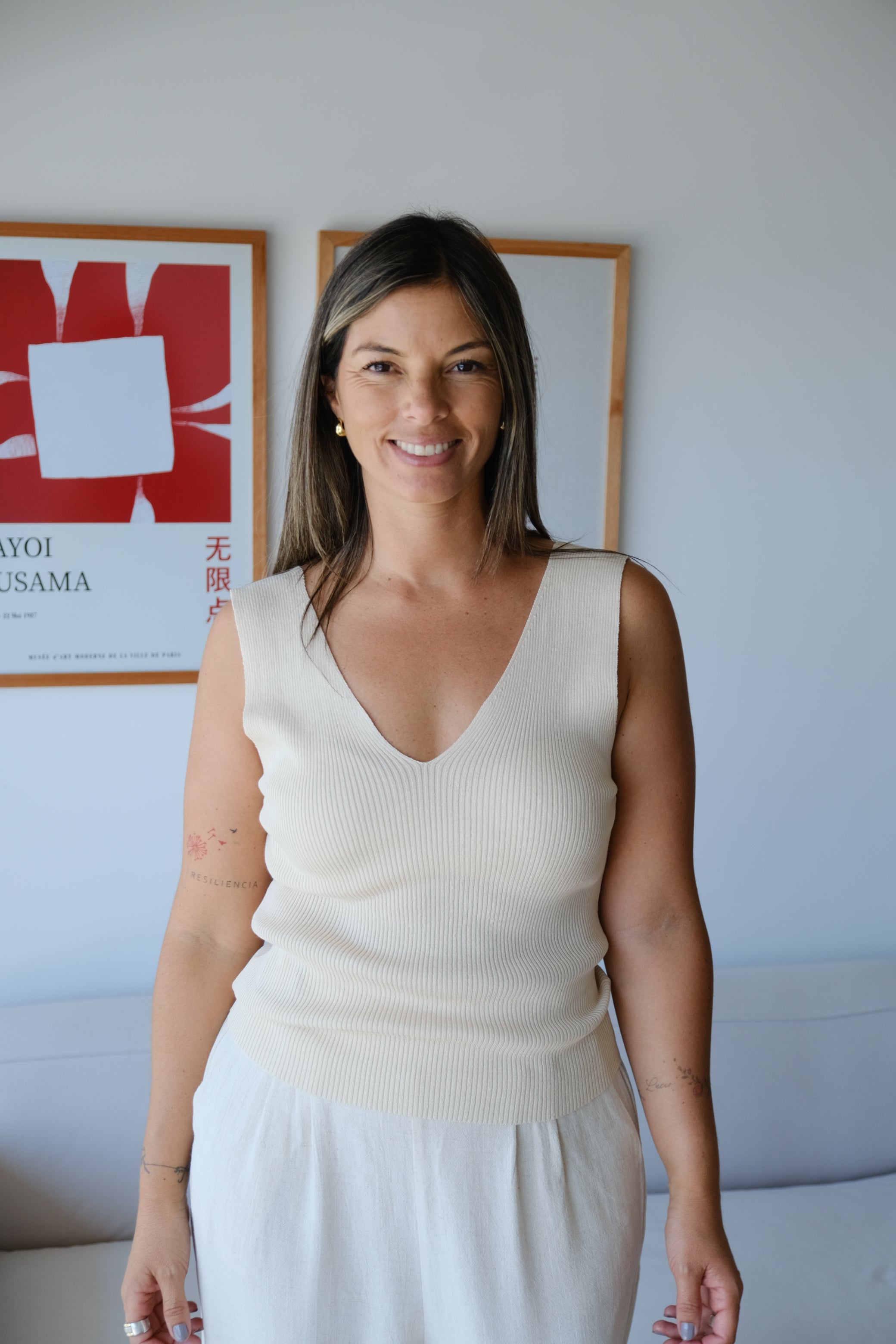 Musculosa Hilo Básica Crudo