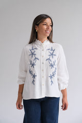 Blusa Nápoles Blanco y azul