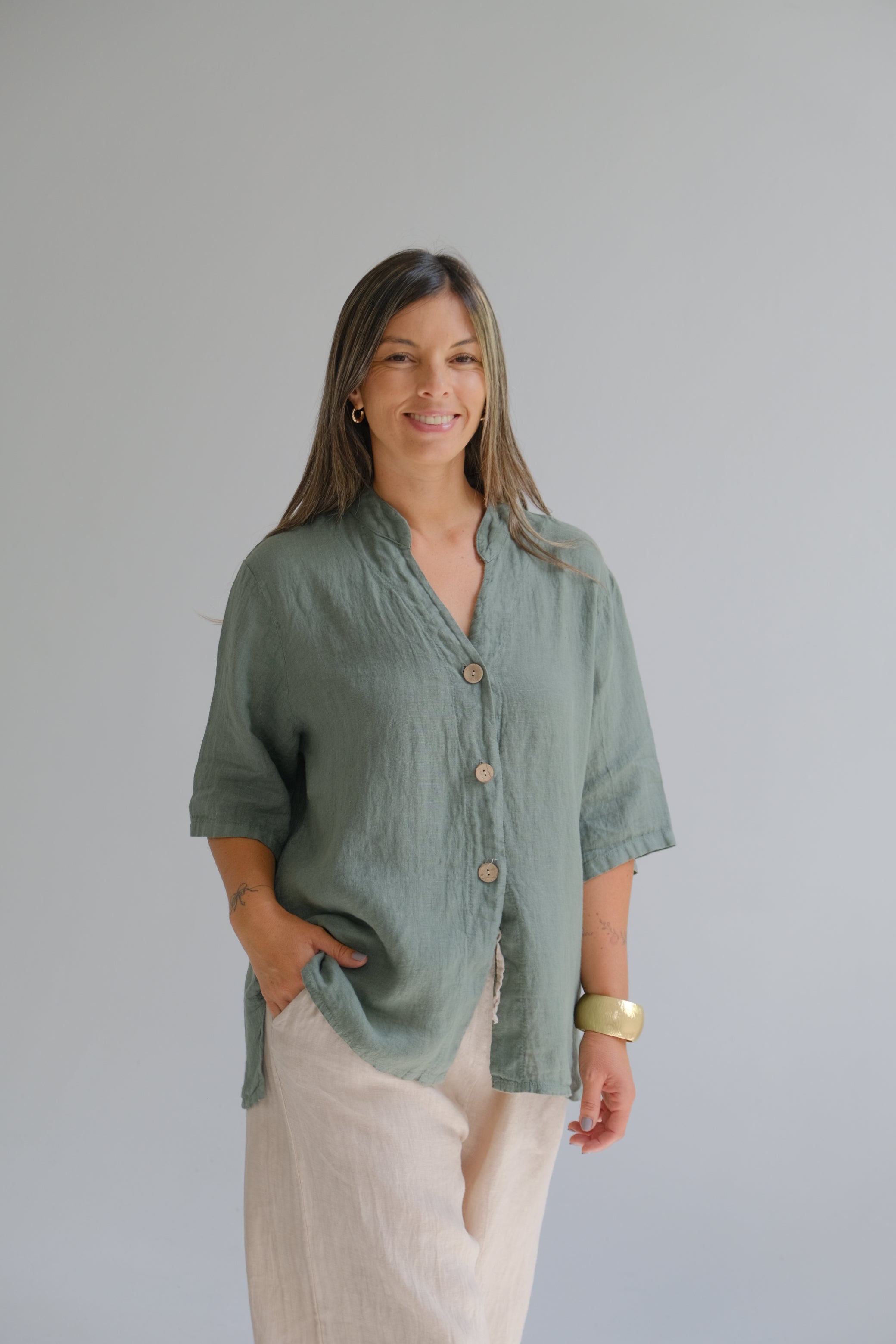 Camisa Tavira Verde Seco