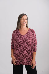 Sweater Geometric Bordo