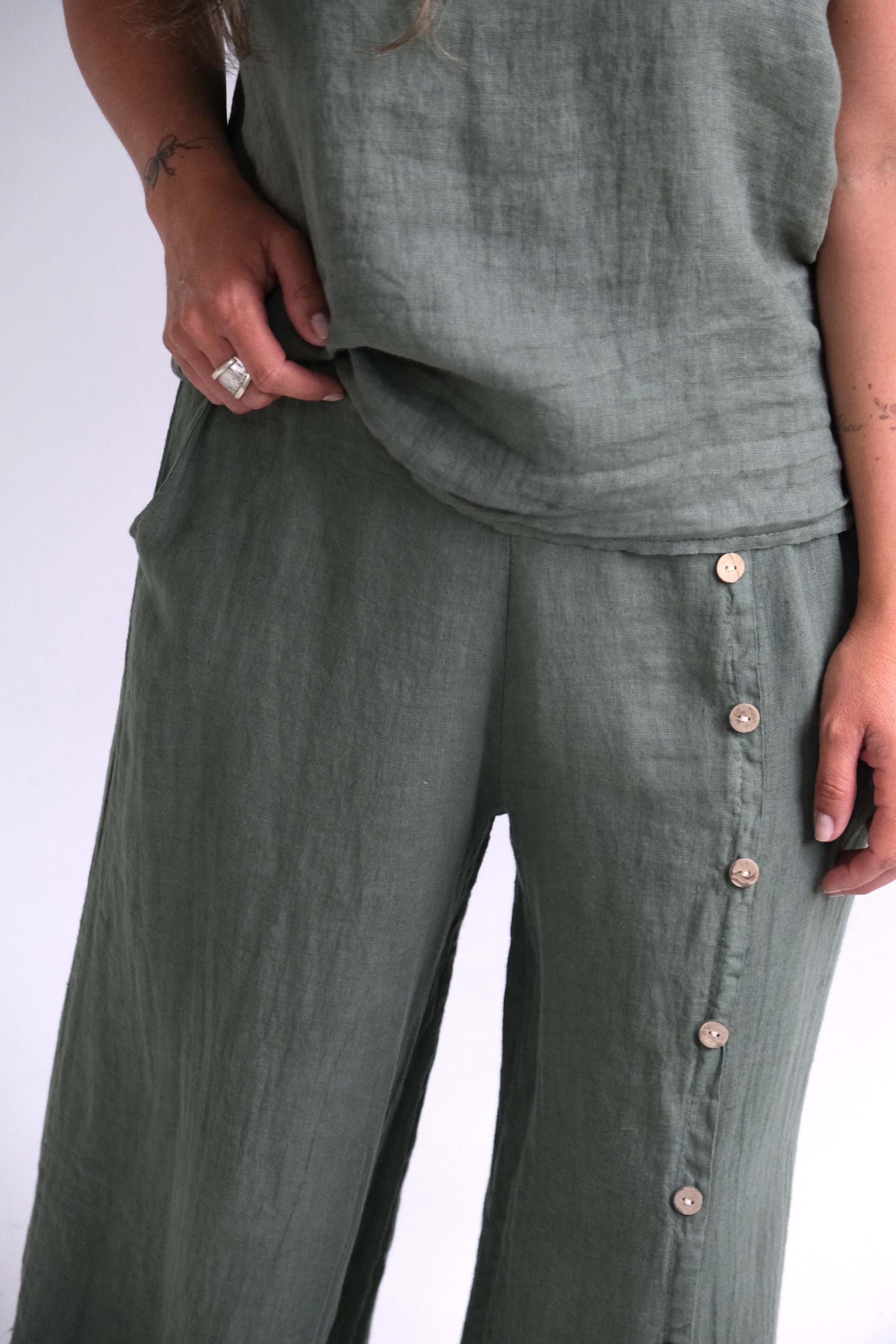 Pantalon Lily Verde Seco