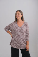 Sweater Geometric Tostado