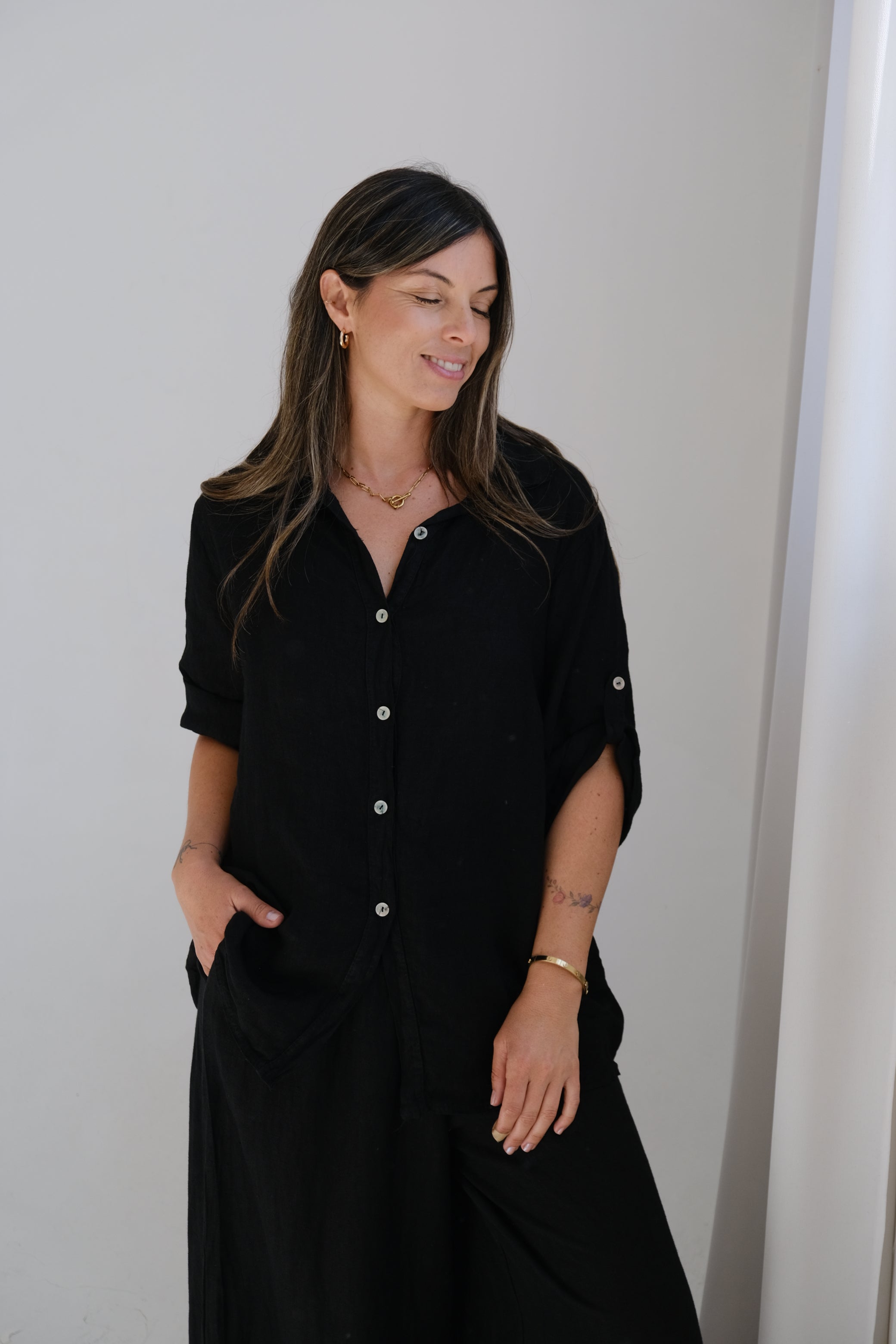 Camisa Aleli básica Negro