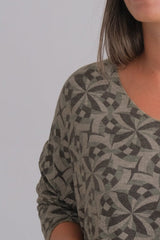 Sweater Geometric Verde