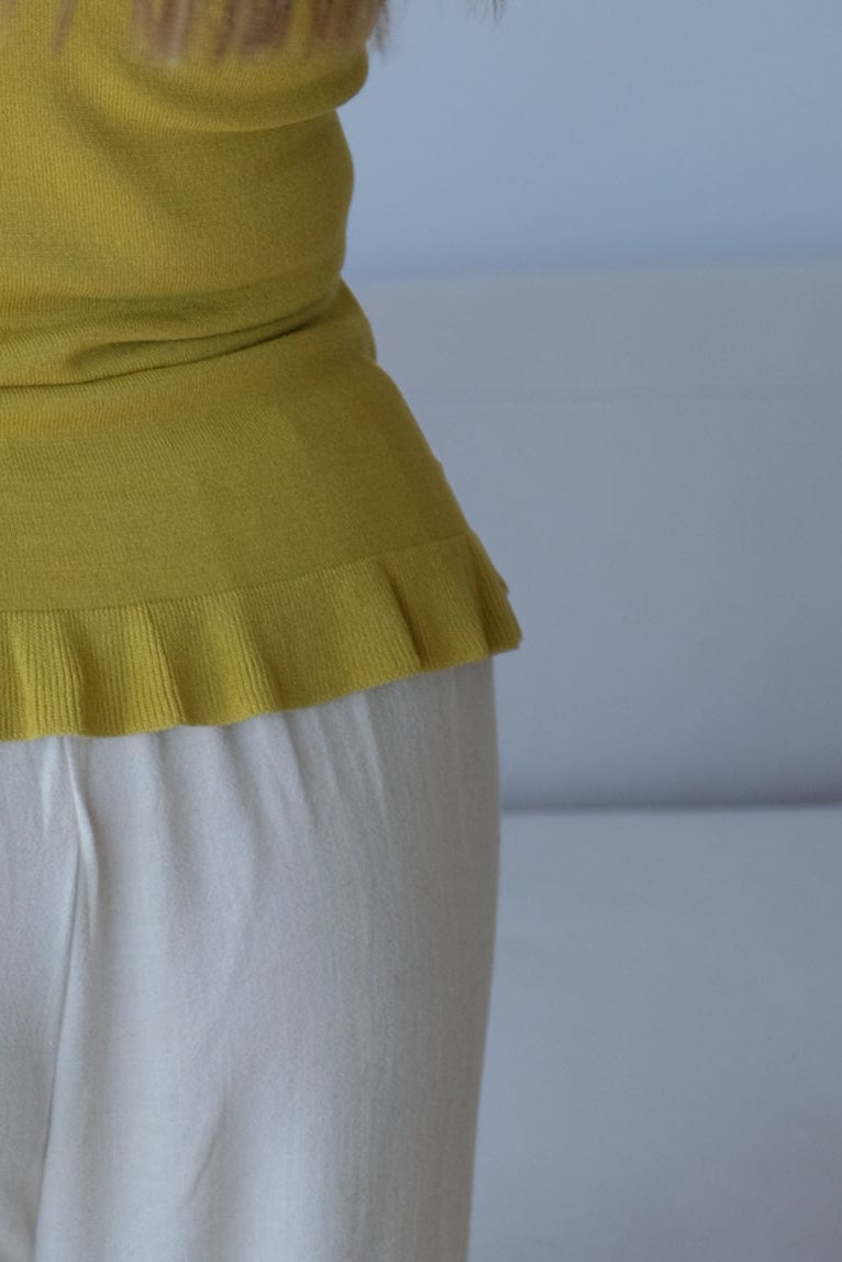 Musculosa Hilo Ruedo Mostaza